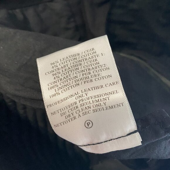 A.L.C. Pants Leather Cotton Black Leg‎ Zip Size 2 - Picture 10 of 10